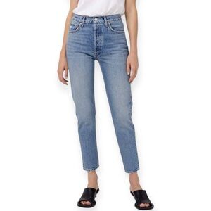 AGOLDE Riley High Rise Straight Crop Denim Jeans